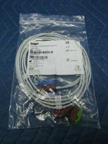 New Original Drager 4 Lead Single Pin AHA 1M EKG Lead Wires Ref MS22364 Delta