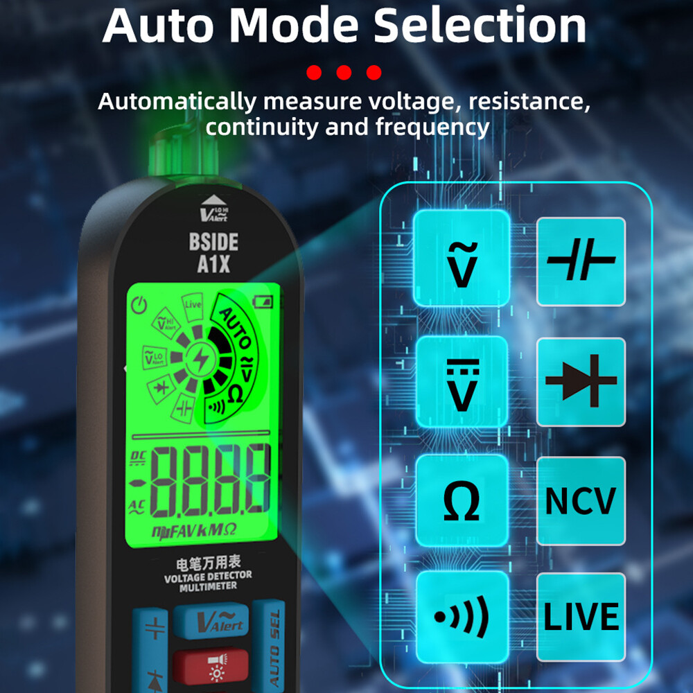 Intelligent Digital Multimeter Auto Ranging Rechargeable Non-Contact Volt Tester