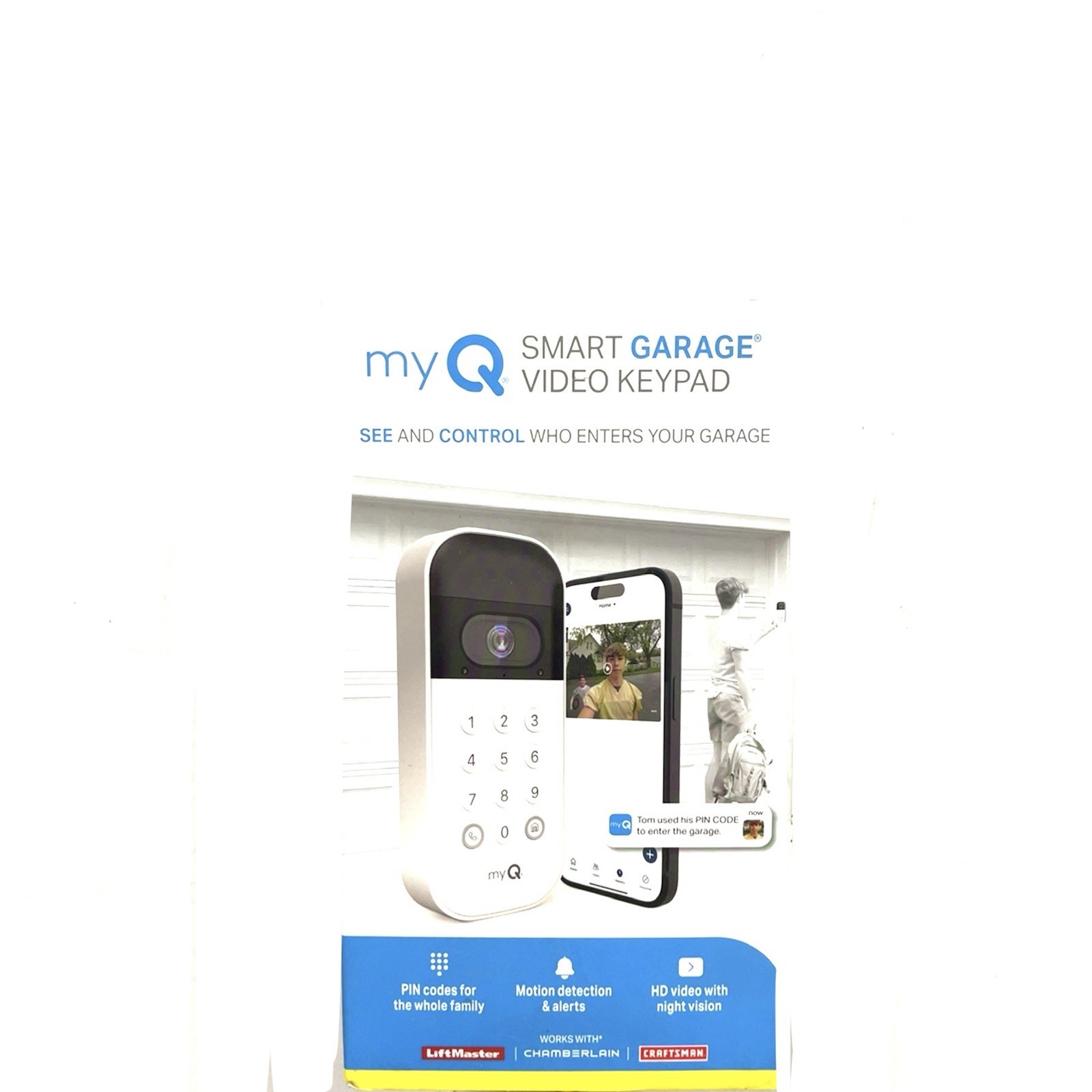 New Chamberlain my Q Smart Garage Video Keypad White MYQ-K40TXXW