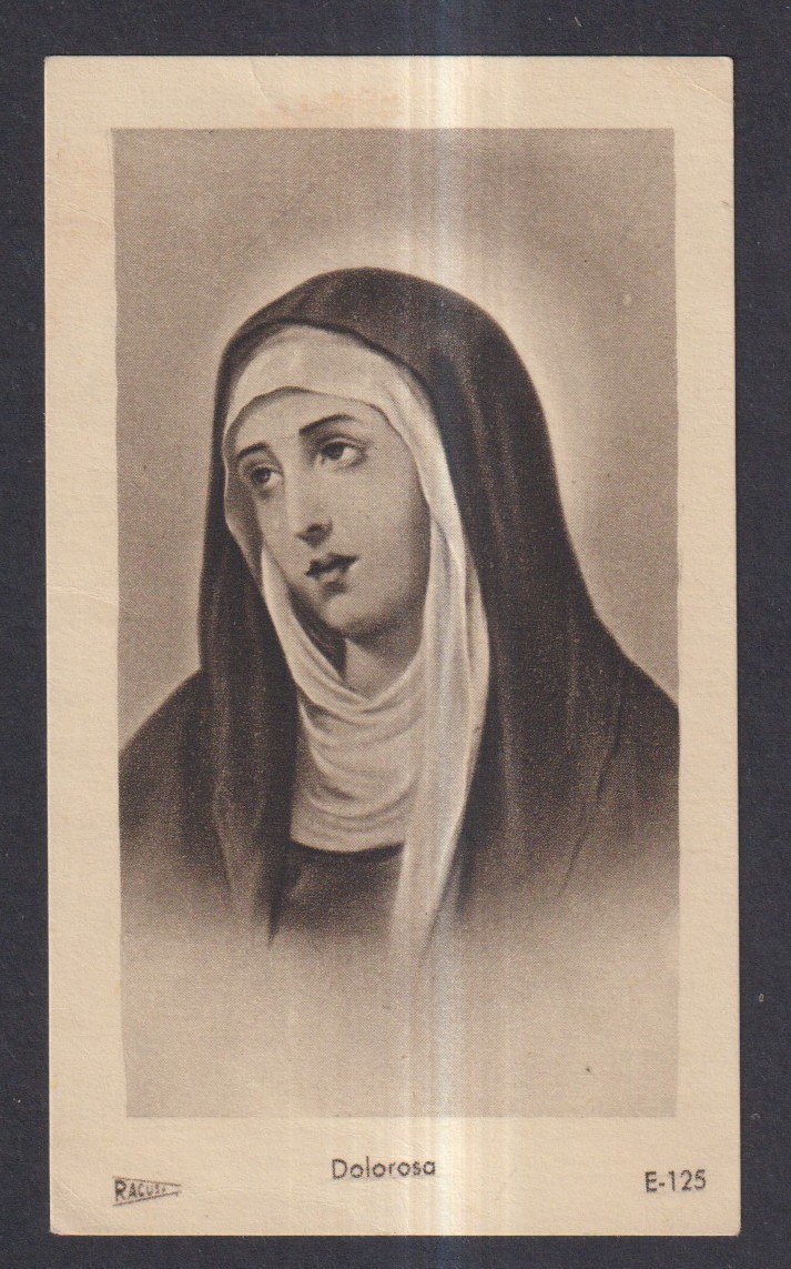 Holy card antique de la Virgin Dolorosa santino image pieuses estampa