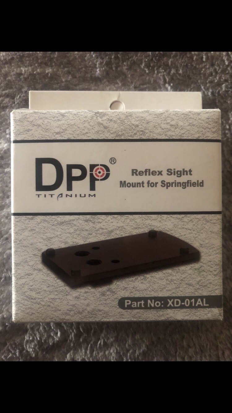 Dpp Titanium Rear Sight Mounting Plate/Adapter Compatible Springfield Xd-01AL
