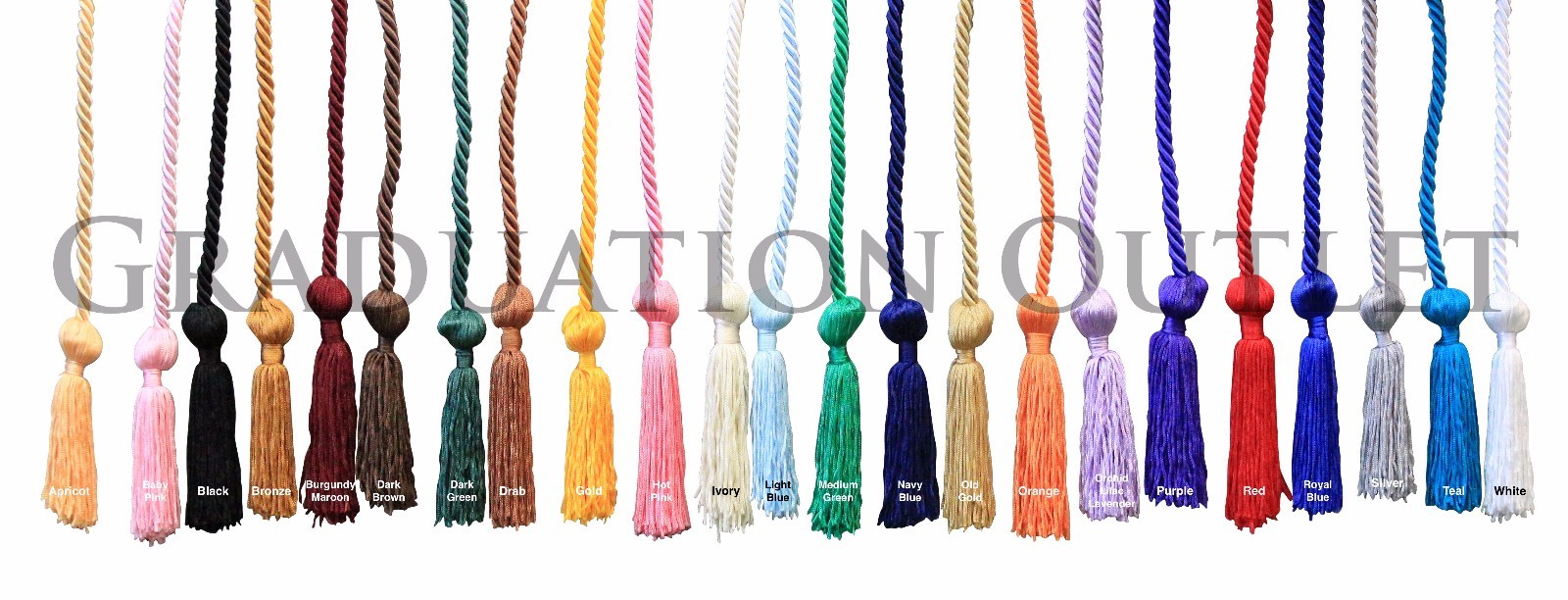 Graduation Honor Cord- Solid and Multicolored- MANY COLORS AVAILABLE