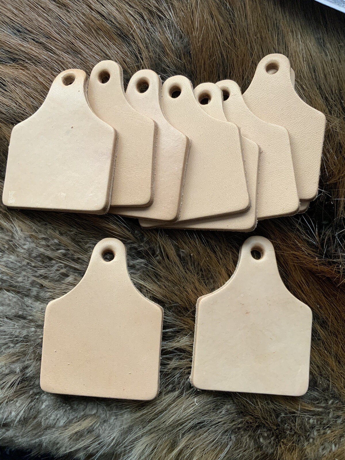 leather cow tag key fob blanks, 8 Ounce Veg Tan, Tooling, Craft, Fobs, Set Of 50