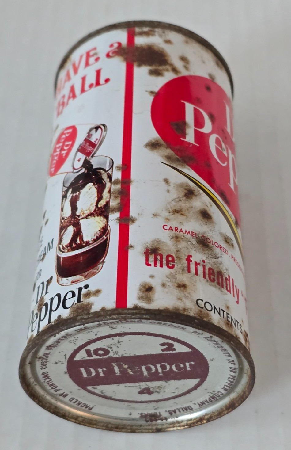 Vintage 1965 Dr Pepper Chevron Soda Can Pull Tab