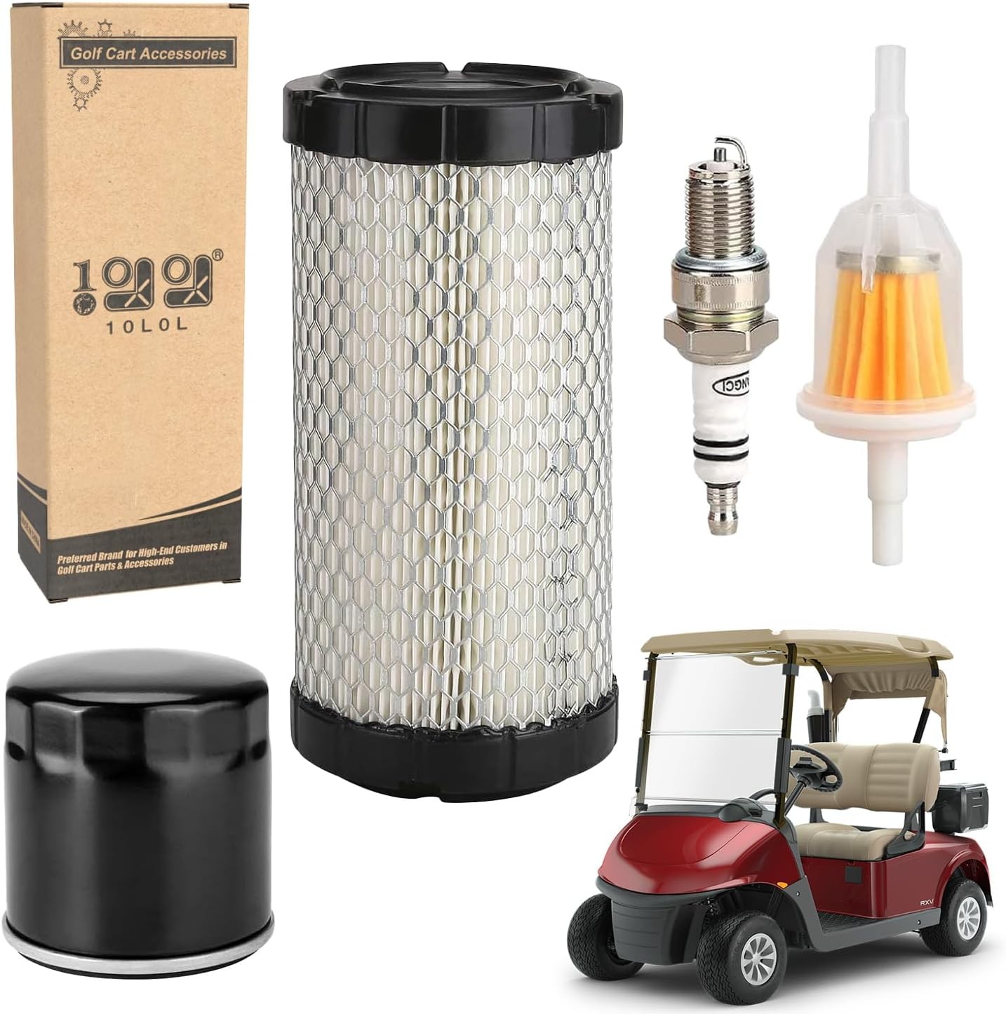 Golf Cart Tune Up Kit for EZGO RXV 2008+ & TXT 2010+ Gas Models - 10L0L