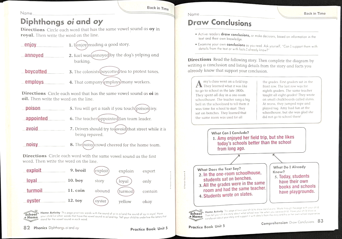 5th - My Sidewalks on Reading Street - PRACTICE BOOK (Level E) - TEACHER EDITION