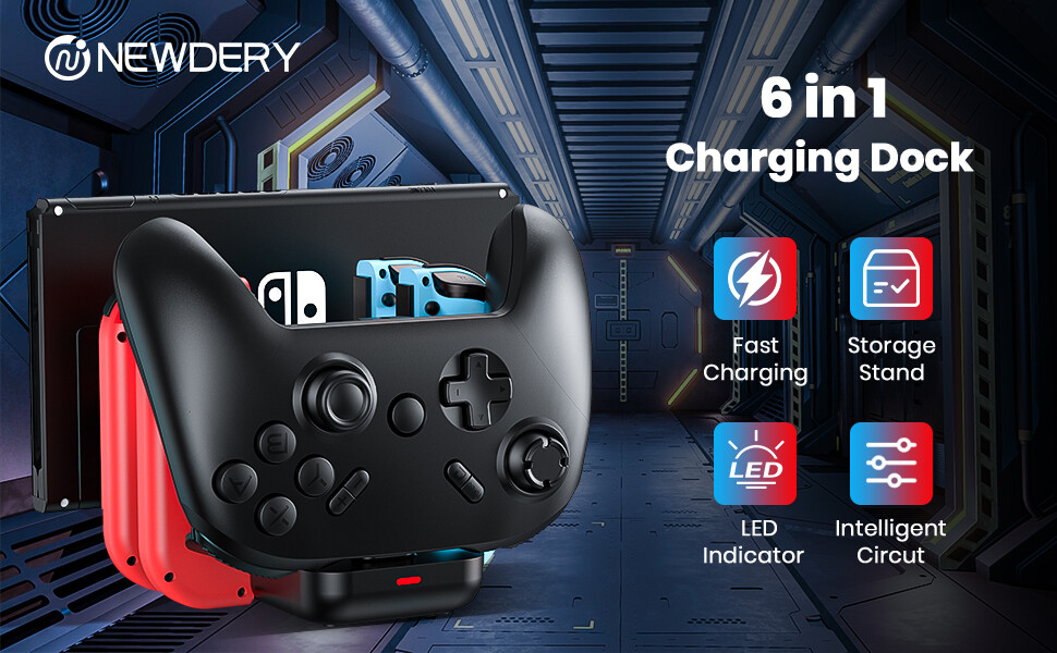For Nintendo Switch Joy-Con Pro Controller Charging Stand Dock Charger Station