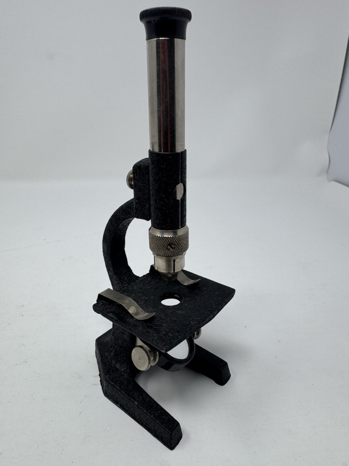 Vintage Student Mini Microscope Reflector W/ Slides And Box