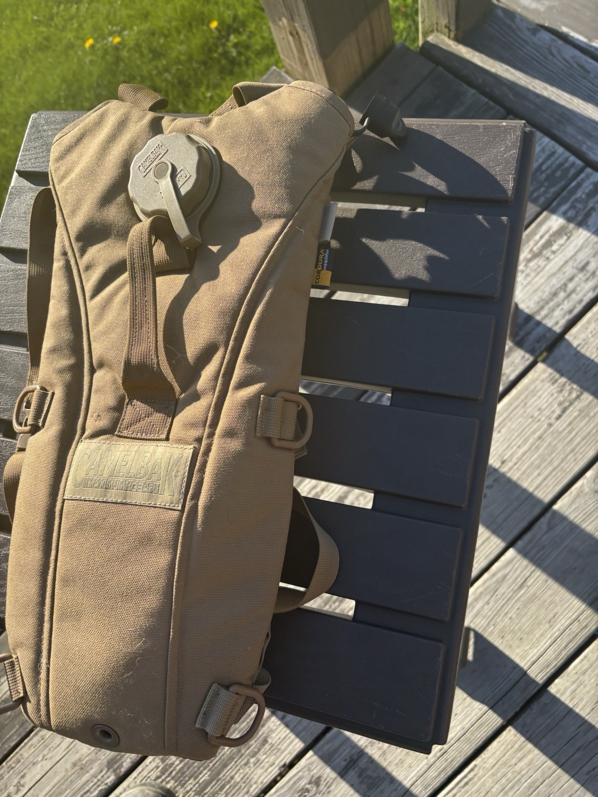 CamelBak Maximum Gear Tan Nylon Hydration Pack Backpack, Adjustable Straps