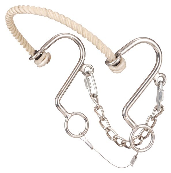 Kelly Silver Star “S” Bridle Hackamore with Rope Noseband