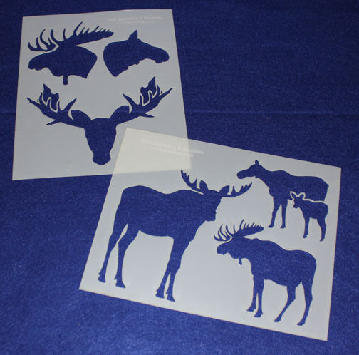 Moose Stencils 2 pc set  Painting/Crafts/Stencil/Template -Mylar 14 Mil