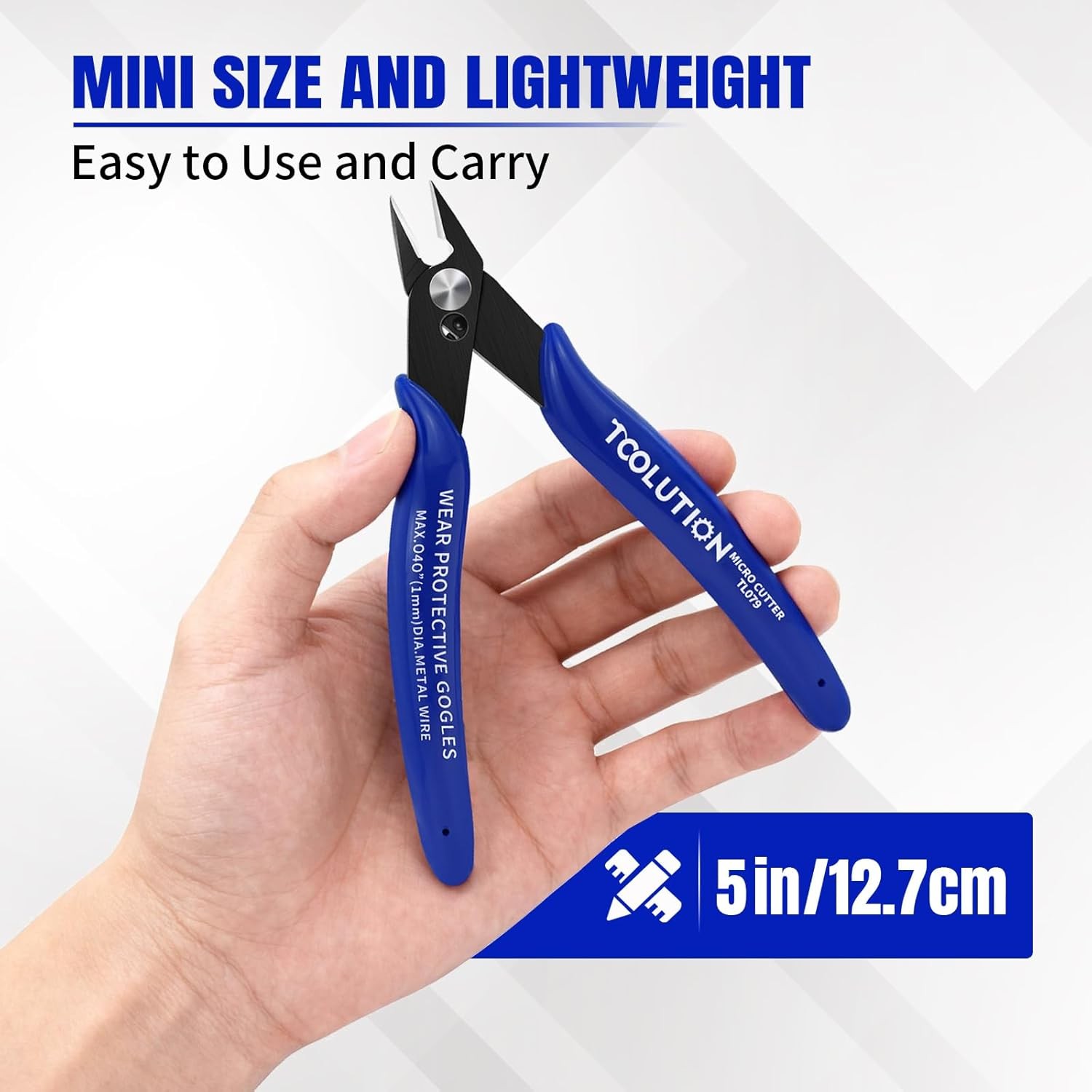 Small Wire Cutters Micro Flush Snips Zip Tie Cutter-10 Pack | Diagonal Cutting P
