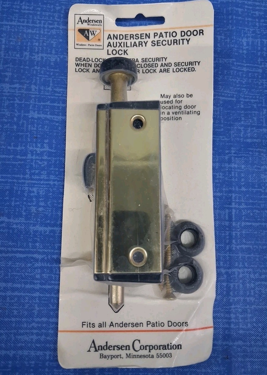 Patio Door Auxiliary Security Lock for Anderson® Patio Doors NOS