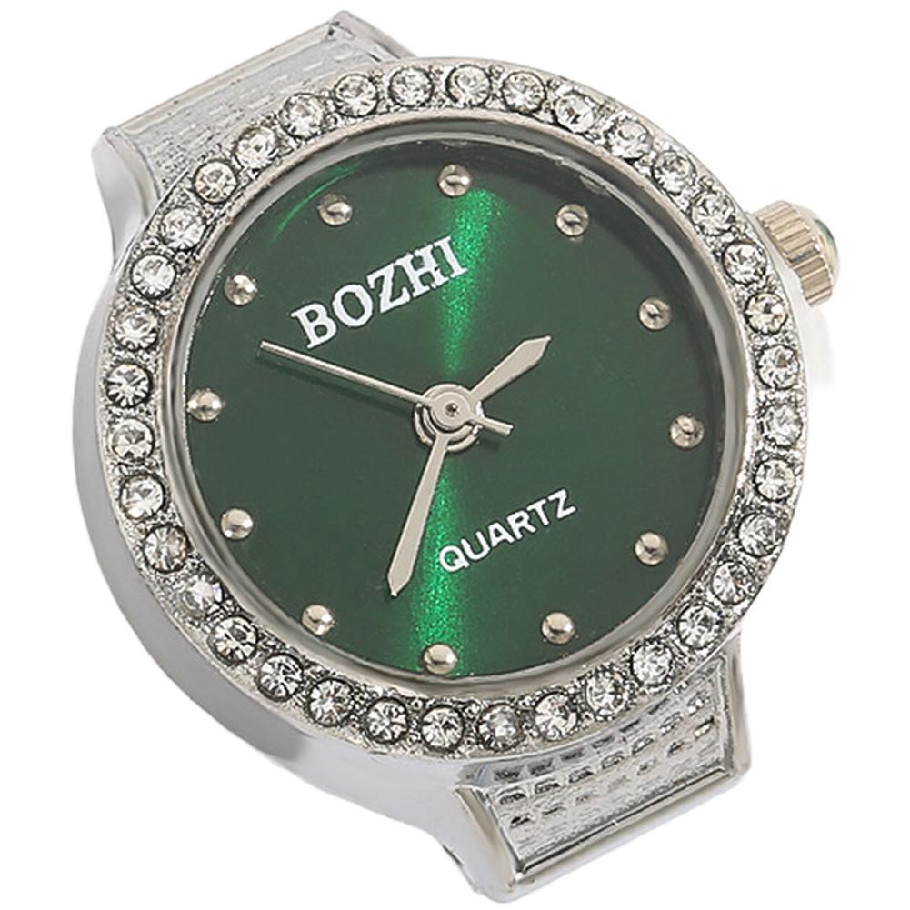 Elegant For MINI Quartz Ring Watch For Women Round Rhinestone Gold Silver Rose