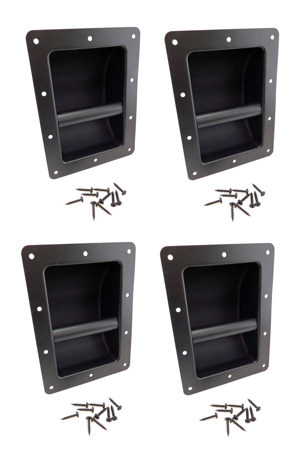 (4 PACK) PROCRAFT TYH-32 Blk Recessed Bar Handle for PA Cabinet & Cases w/Screws