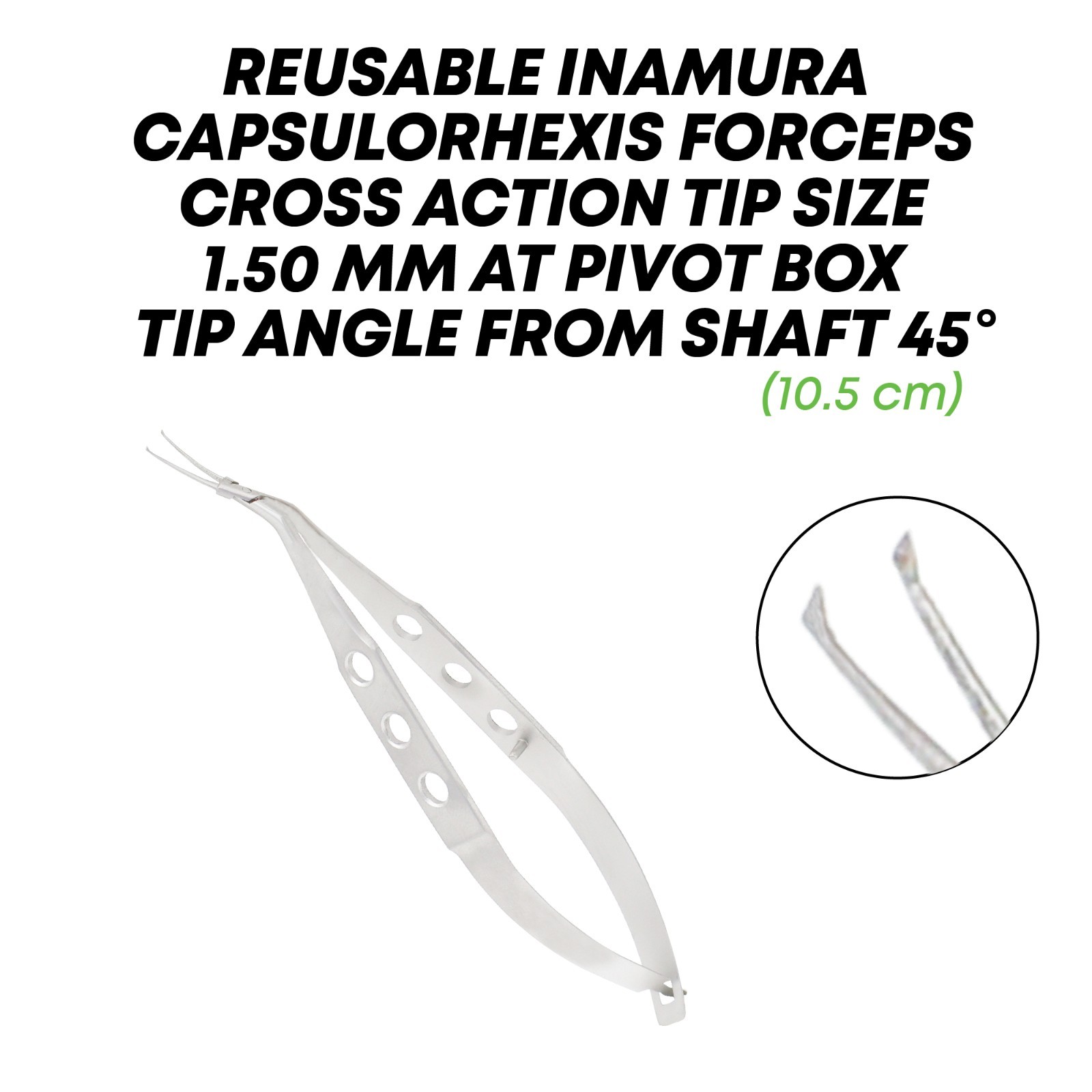Inamura Capsulorhexis Cross Action Forceps 1.5 mm Tip Ophthalmic Eye Instruments