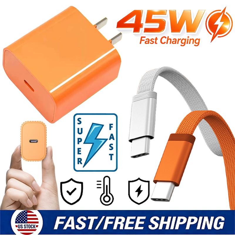 45W USB C Wall Charger Block Fast Charging For iPhone 17e 16e 15 Pro Max USA