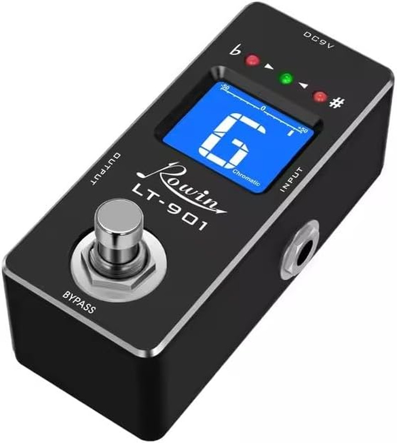 Rowin LT-901 Chromatic Guitar Tuner Pedal – True Bypass, Ultra-Fast Tuning, LED
