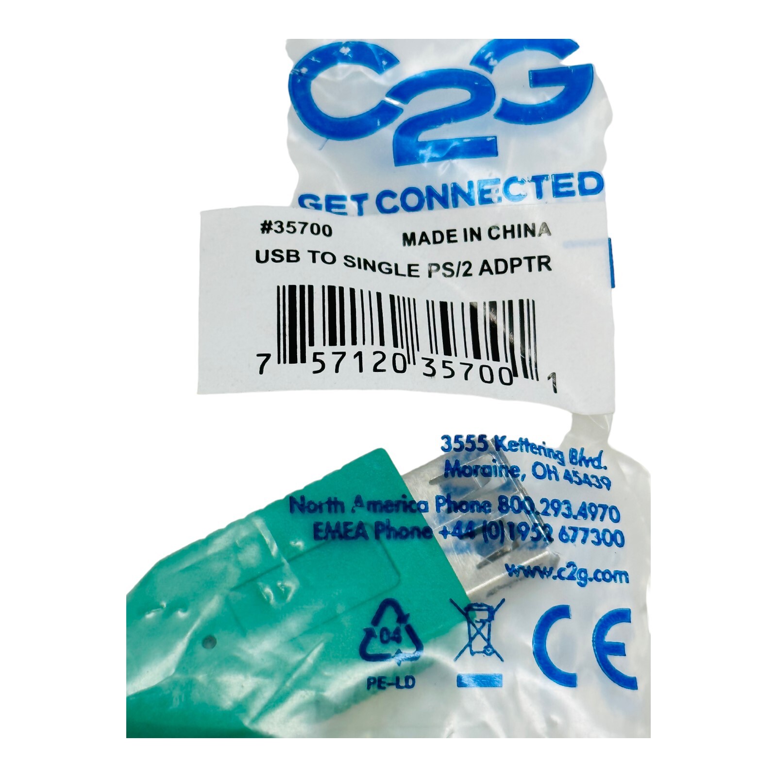 C2G #35700 USB TO SINGLE PS/2 ADAPTER NEW/UNUSED SURPLUS