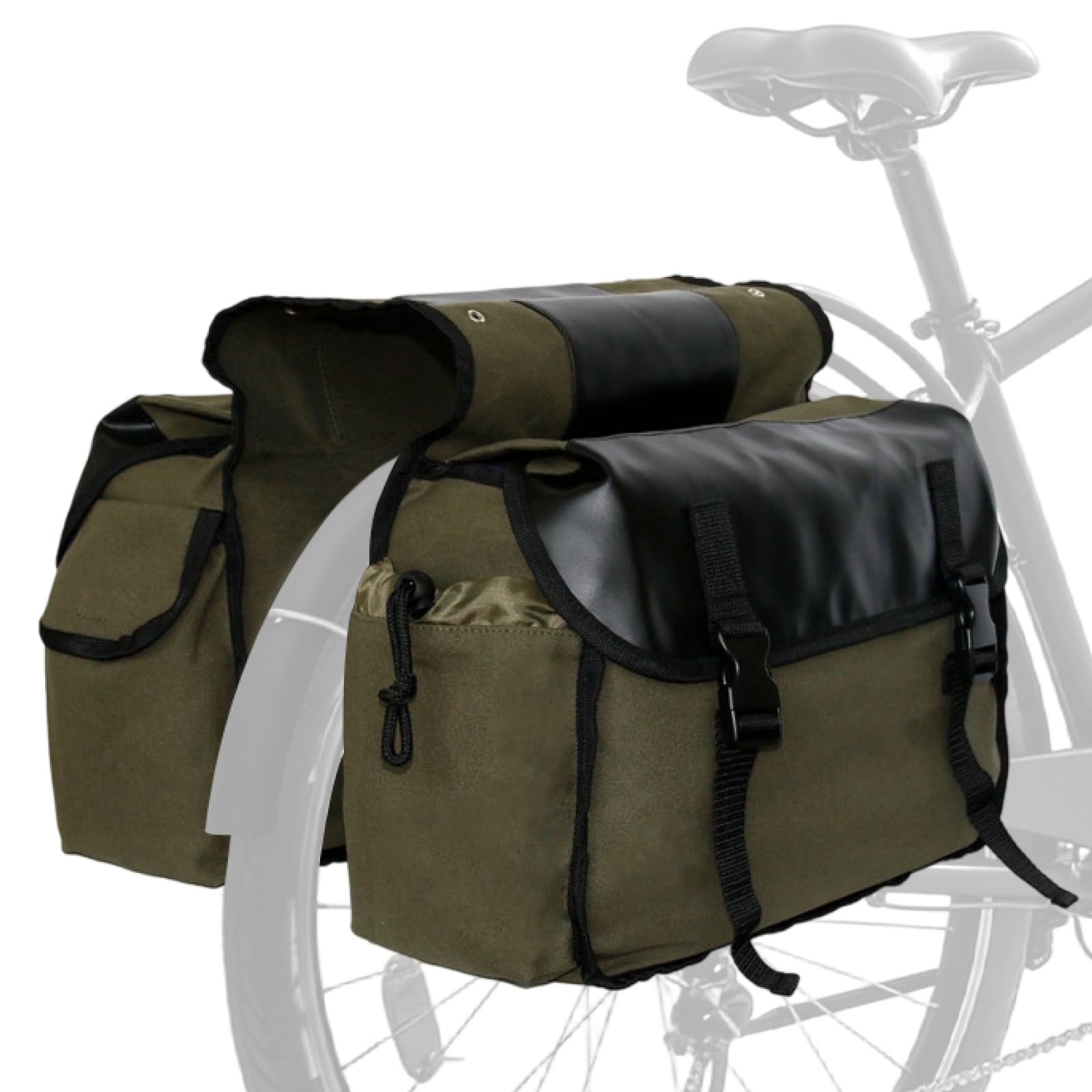 Bike Rack Bag Black Green Khaki Bicycle Panniers Bike Saddle Rear Rack Bag fo...