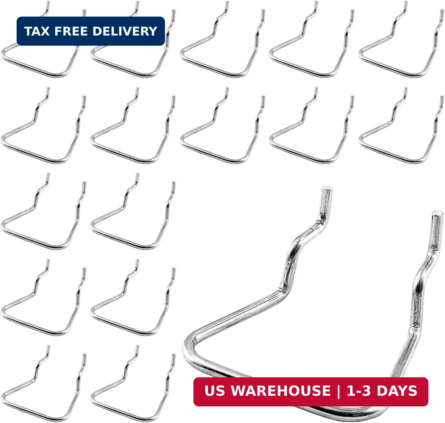 16pcs Pegboard Pliers Holders Stainless Steel Hooks Double Loop Pegboard Organiz
