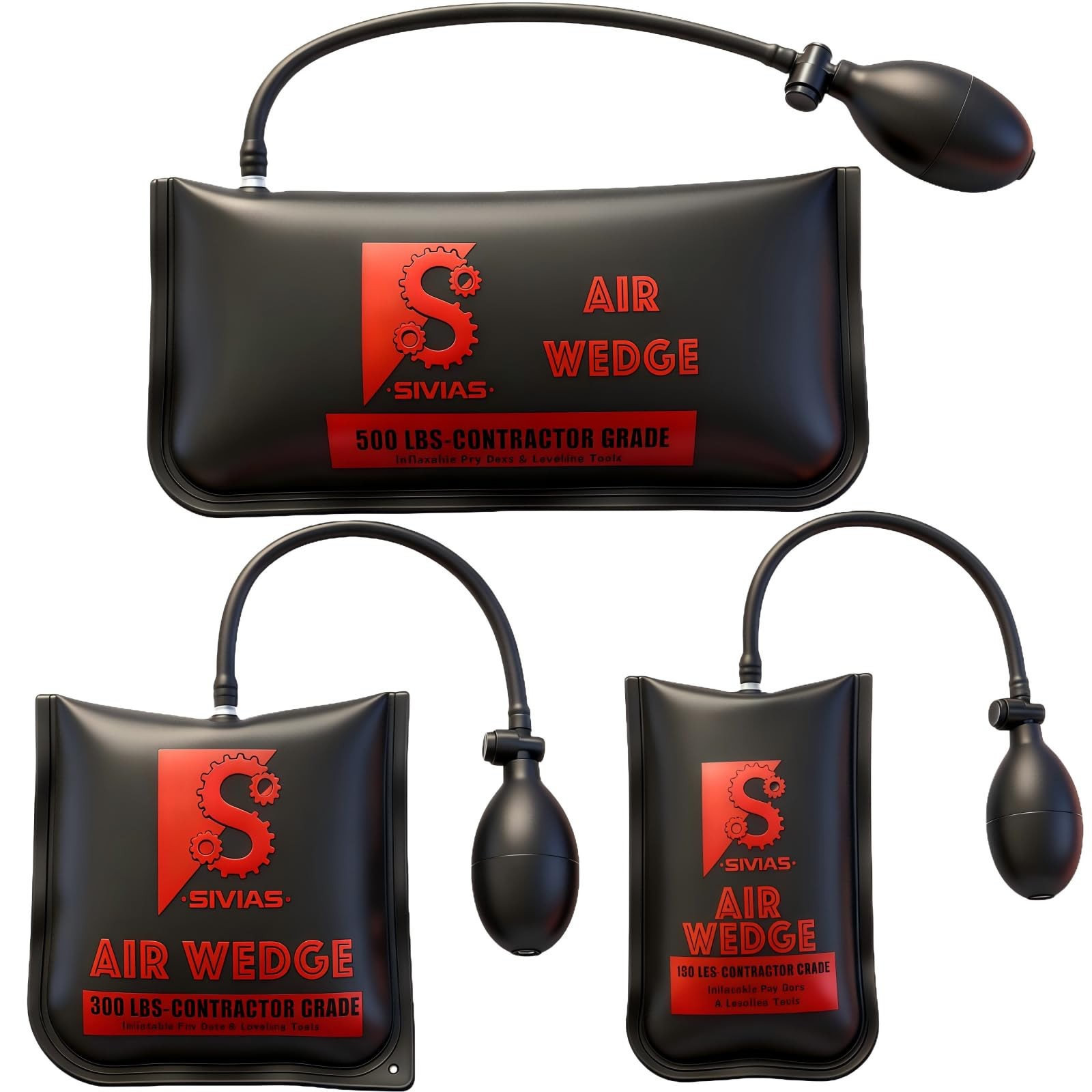 Air Wedge Shim, 3 Sizes Commercial Inflatable Air Pump Wedge Bag Tool, Air Ba...