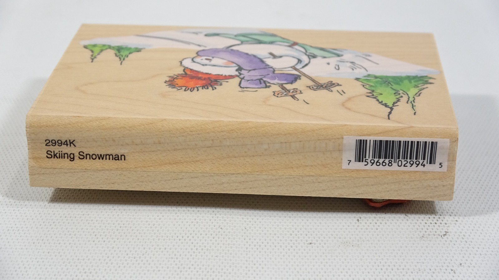2004 Penny Black Rubber Stamp Skiing Snowman 2994K