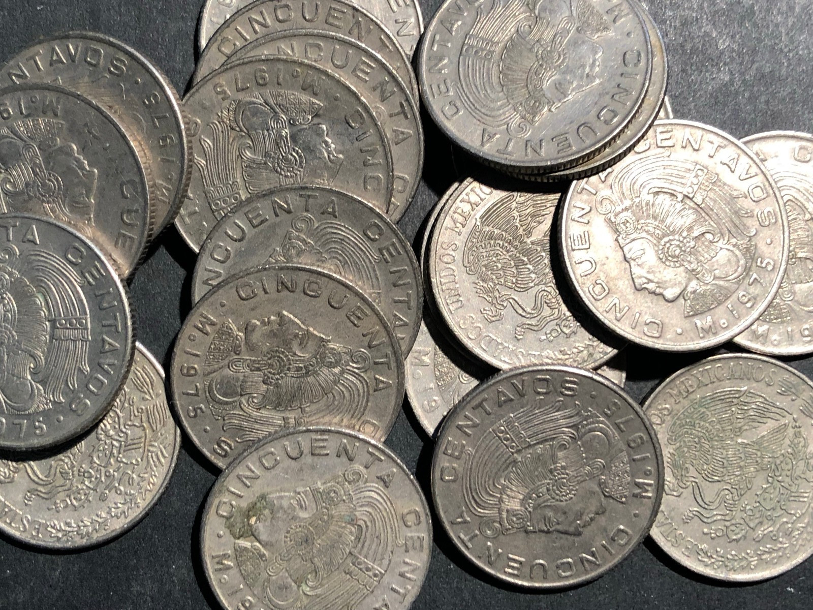 1975 Mexico 50 Centavos Copper-Nickel Coin - 1 Randomly Selected Coin - VF+