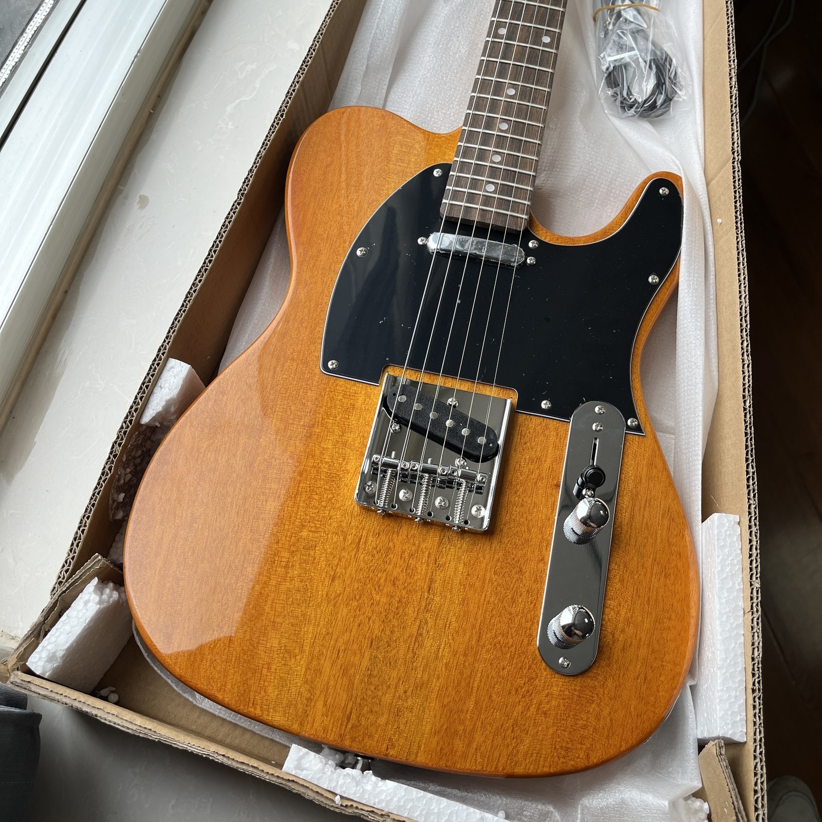 Brown  TL Style Electric Guitar Rosewood Fretboard Alder Body US Warehouse