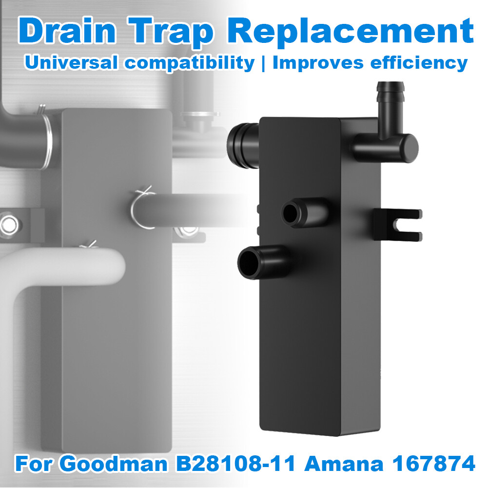 US For Amana 167874 Goodman B28108-11 Air Conditioner Furnace Drain Trap Black