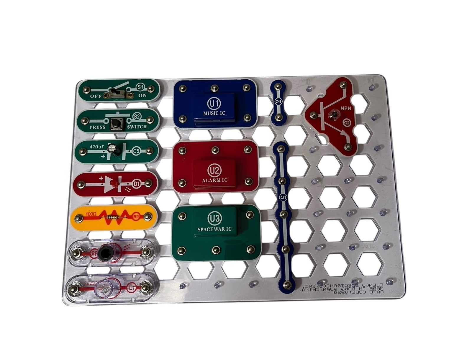 ELENCO Snap Circuits Replacement Parts Lot(13) Plus Board U1 U2 U3 NPN S1 S2 +