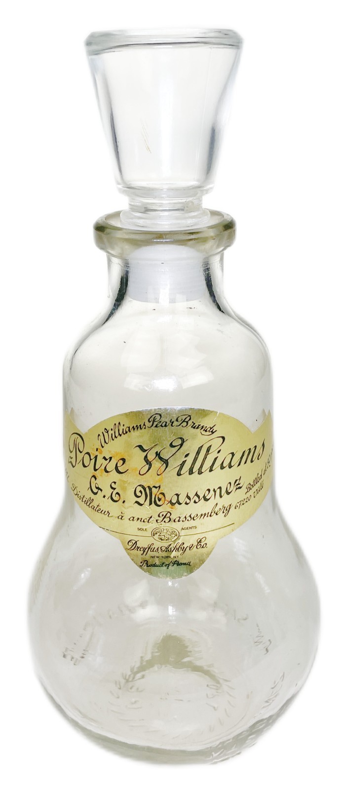 Massenez Poire-Williams Prisonniere Pear Brandy   Empty   Bottle Decanter France