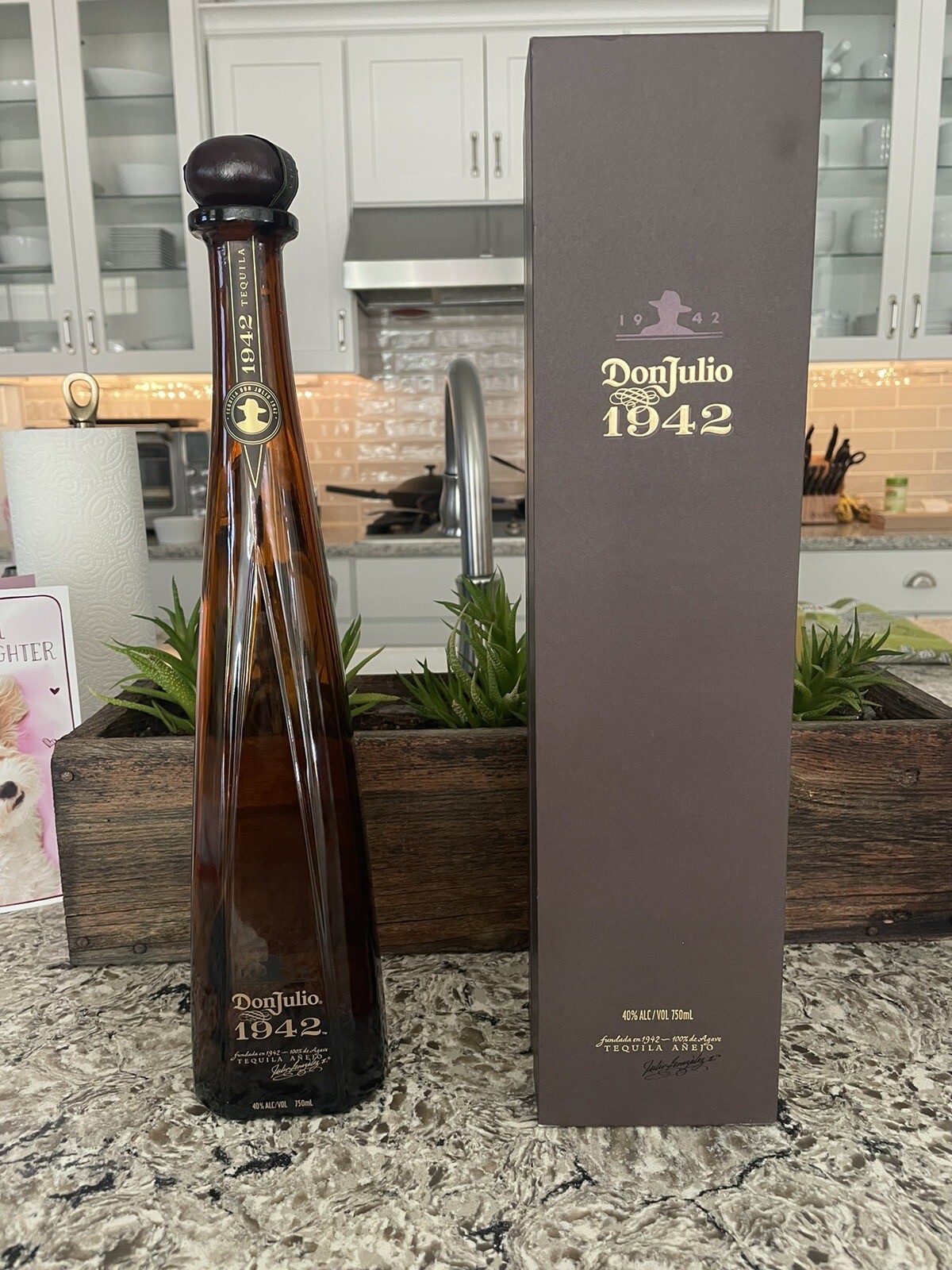 TEQUILA DON JULIO 1942 EMPTY BOTTLE AND BOX – MINT