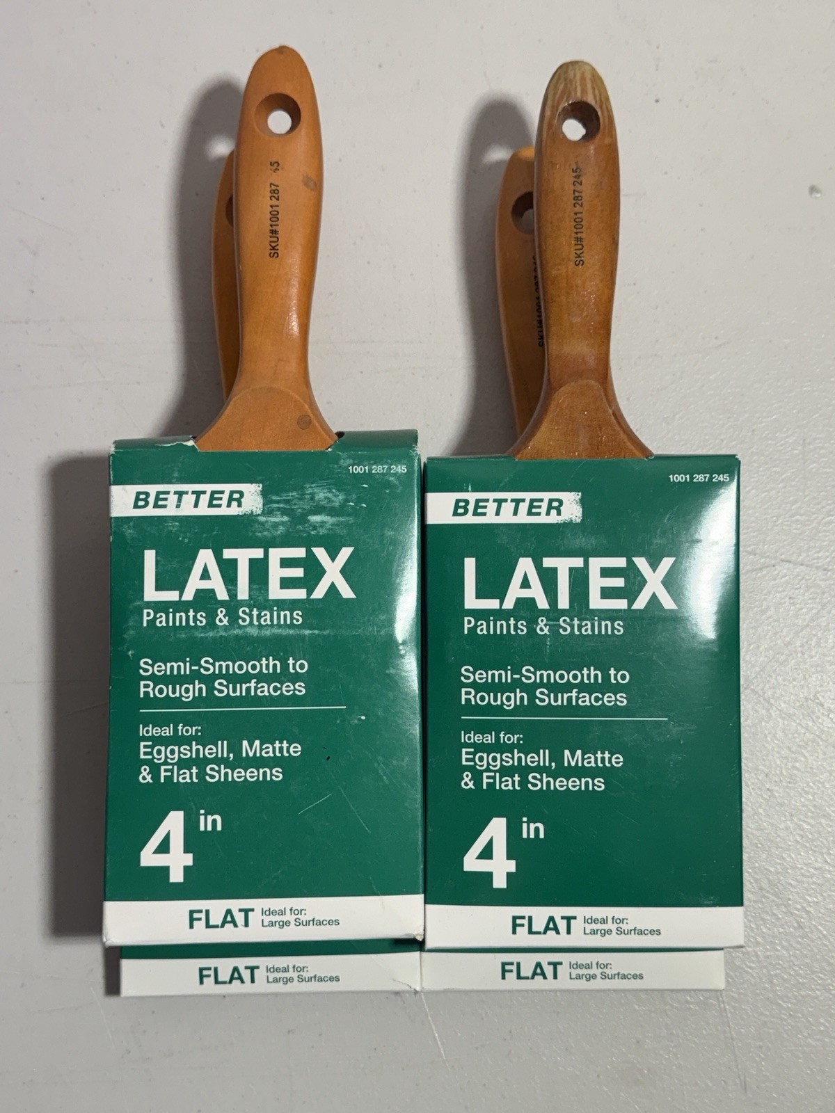 Lot of 4 Better 4" Flat Polyester Paint Brushes General Purpose