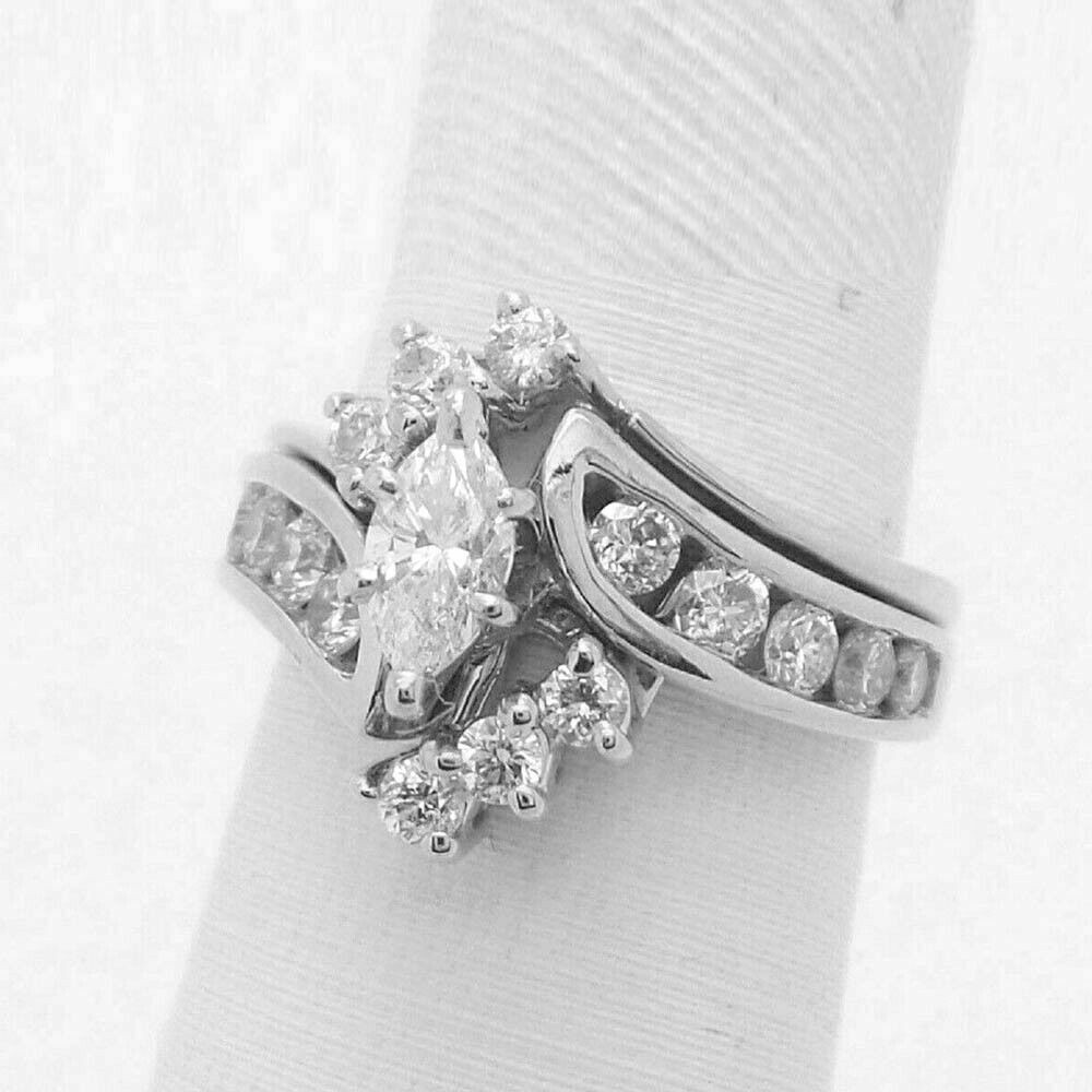 Lab-Created Marquise Cut 2.10 Ct Diamond Engagement Ring 925 Sterling Silver