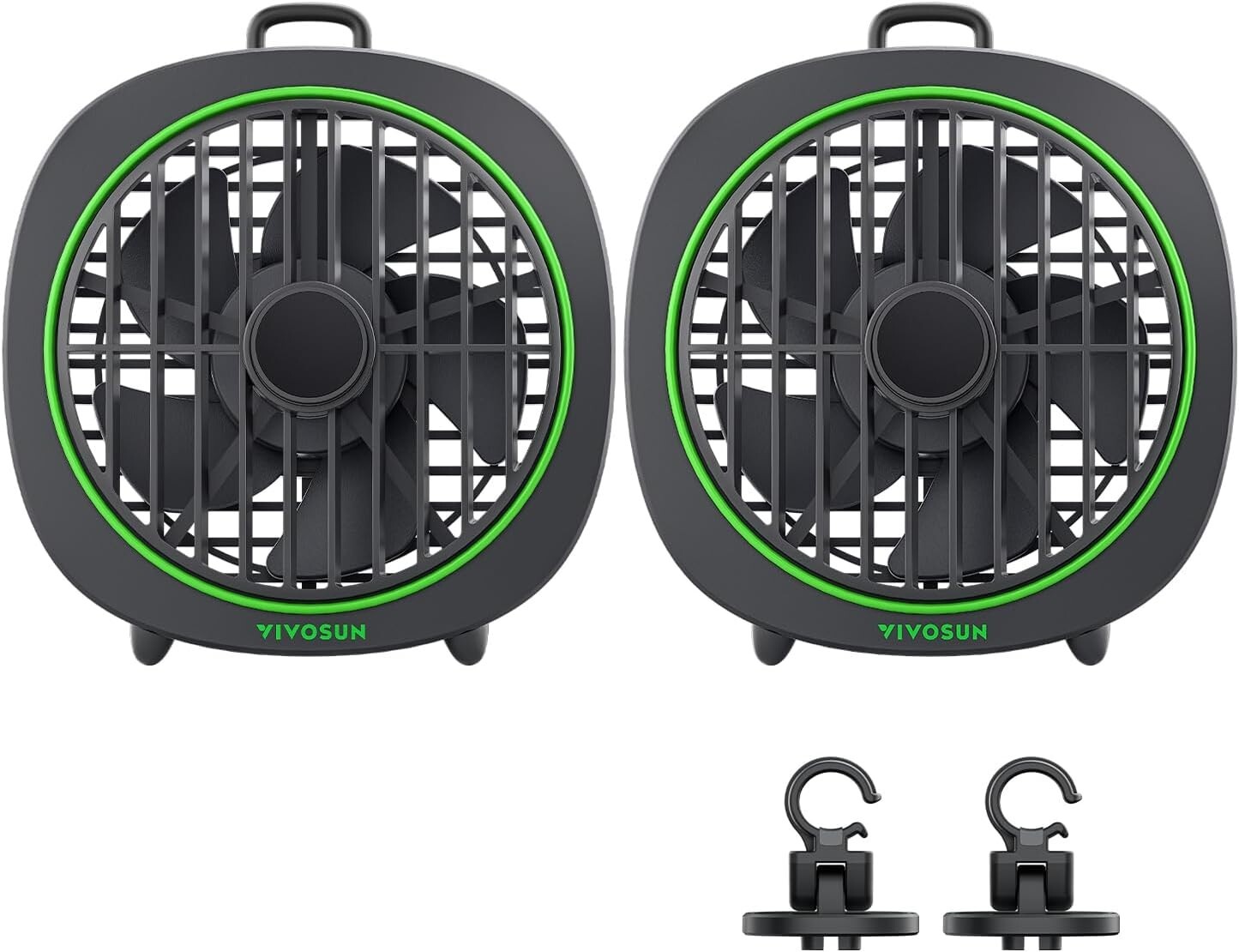 VIVOSUN AeroWave D4, 4” Grow Tent Clip Fan with Detachable Hook, Black,2-Pack