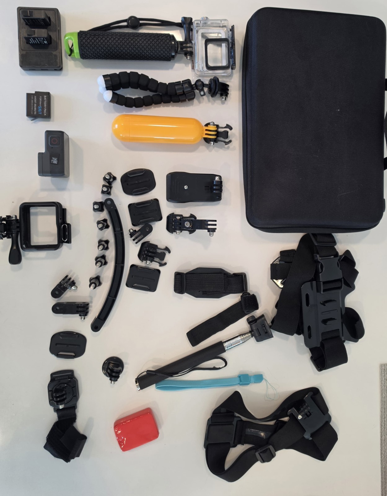 GoPro HERO6 Black Accessory Bundle w/ Case, Waterproof Housing, Mounts, microSD.