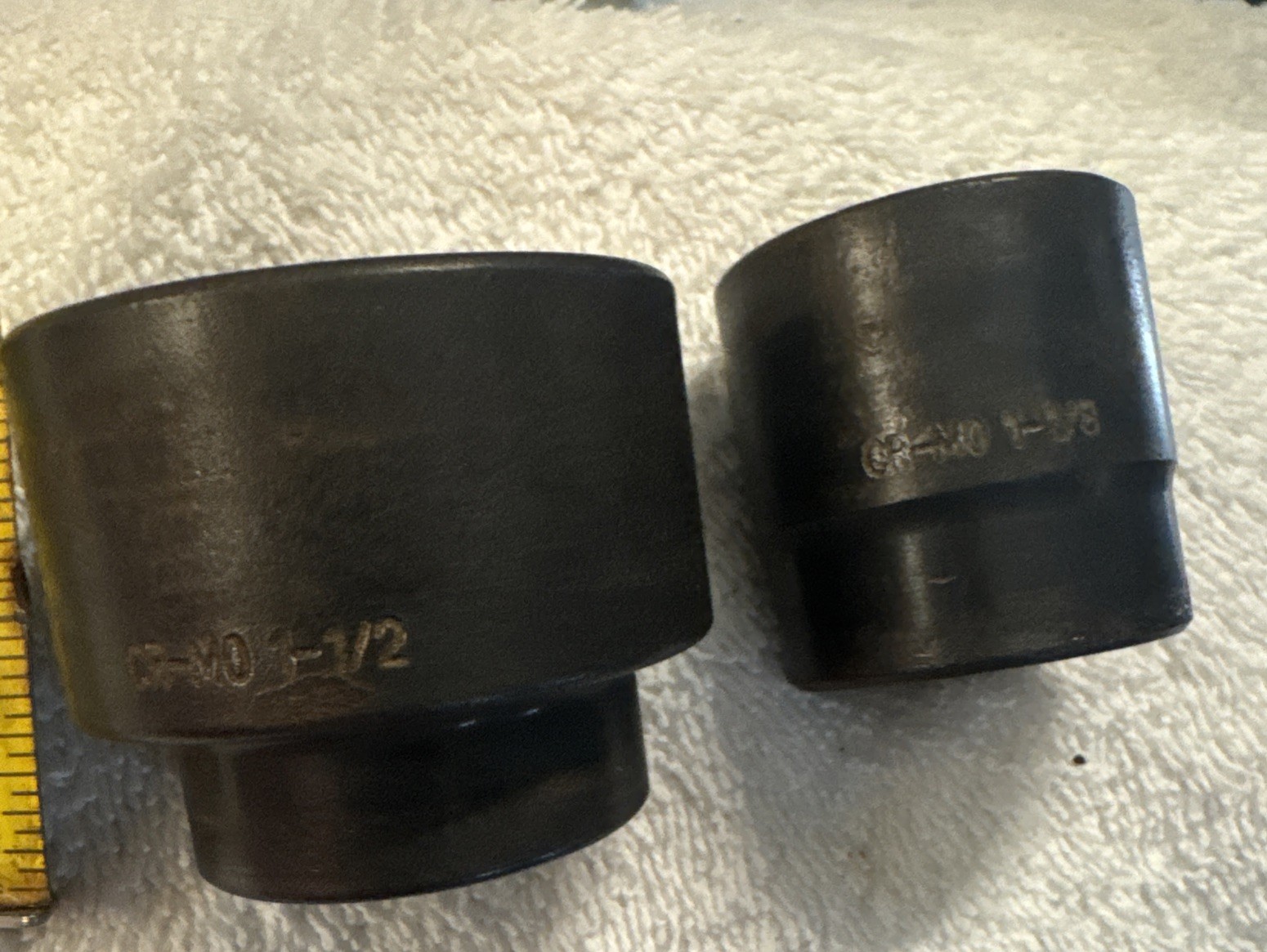 2 PCS  , 1 1/2” and 1 1/8”, 1/2" Drive Standard Impact Socket  CR-MO tools vtg