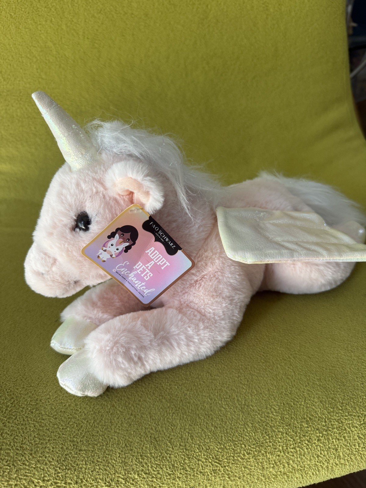 FAO Schwartz Adopt A Pet Unicorn Enchant PINK Pegasus New With Tags