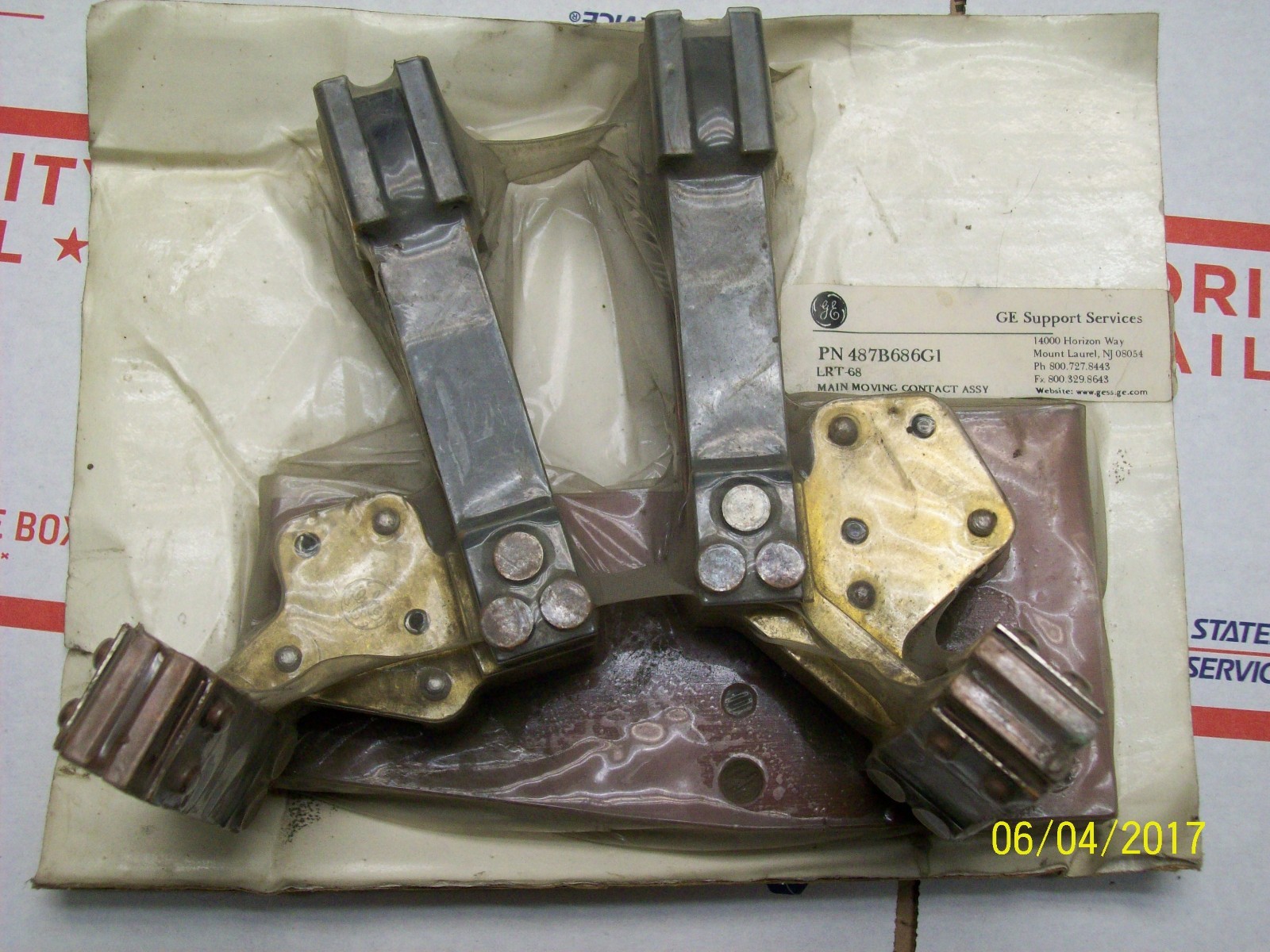 GE 487B686G1 MAIN MOVING CONTACT ASSEMBLY LRT-68