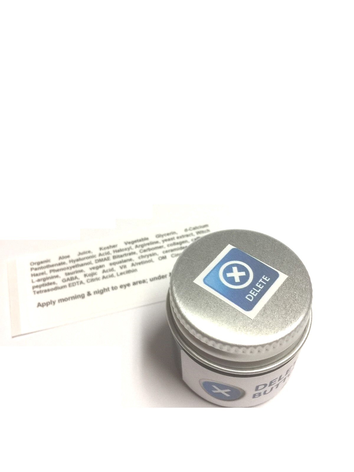 Delete Button Eye Gel Jar DMAE Haloxyl Caffeine Eyeseryl Puffy Dark Circles .5oz