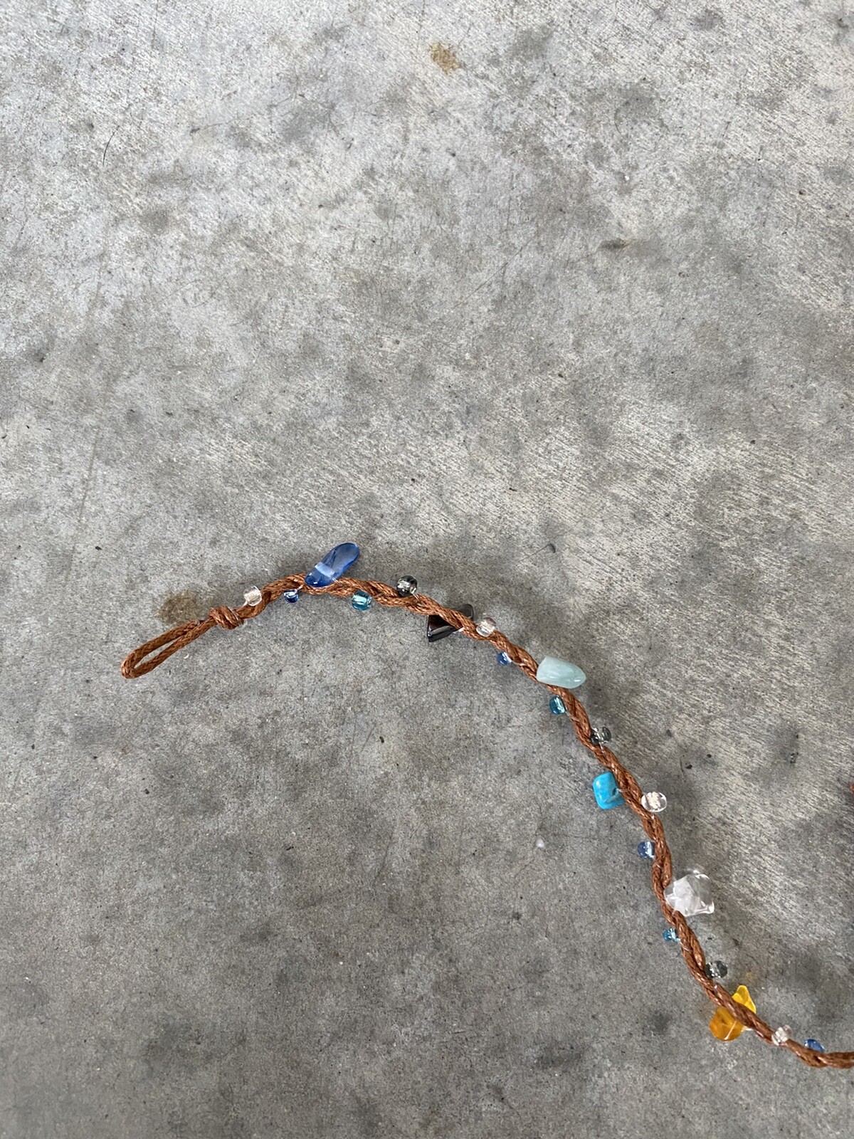 Rope Gemstone Artisan Hippie Boho Brown Bracelet