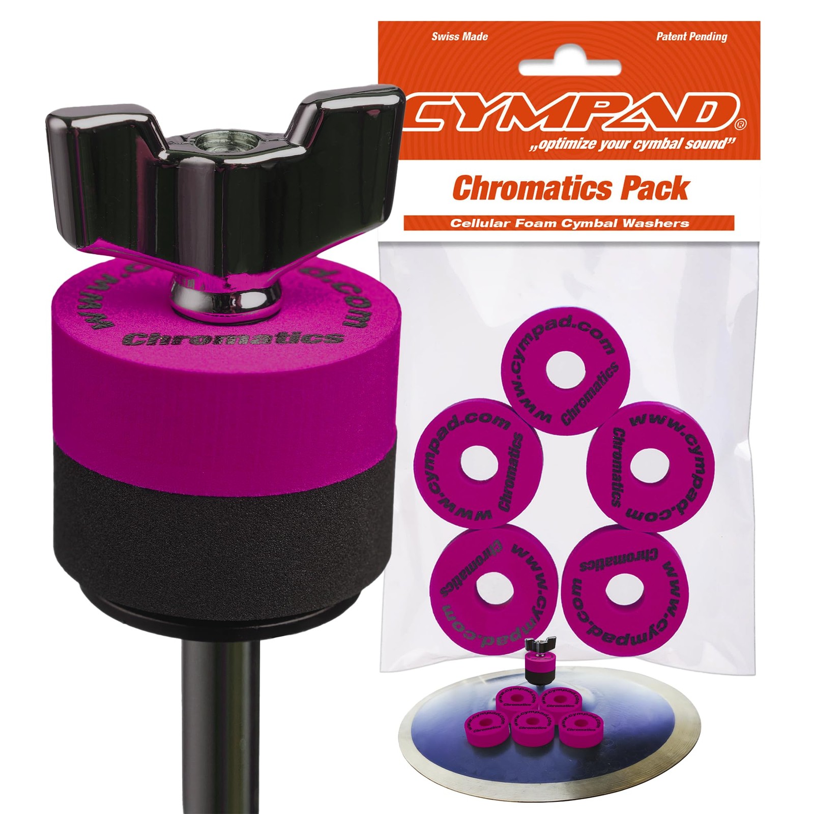 Cympad CS15/5-C Chromatics Set 40/15mm, Crimson,Other Percussion Accessories