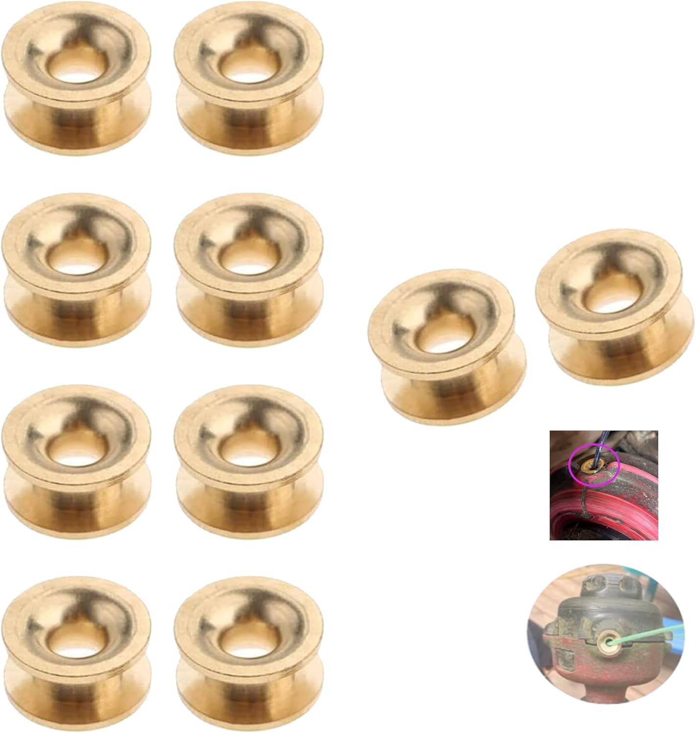 10Pcs Brass Trimmer Head Eyelets Sleeves Replacement for Troy-Bilt & Craftsman
