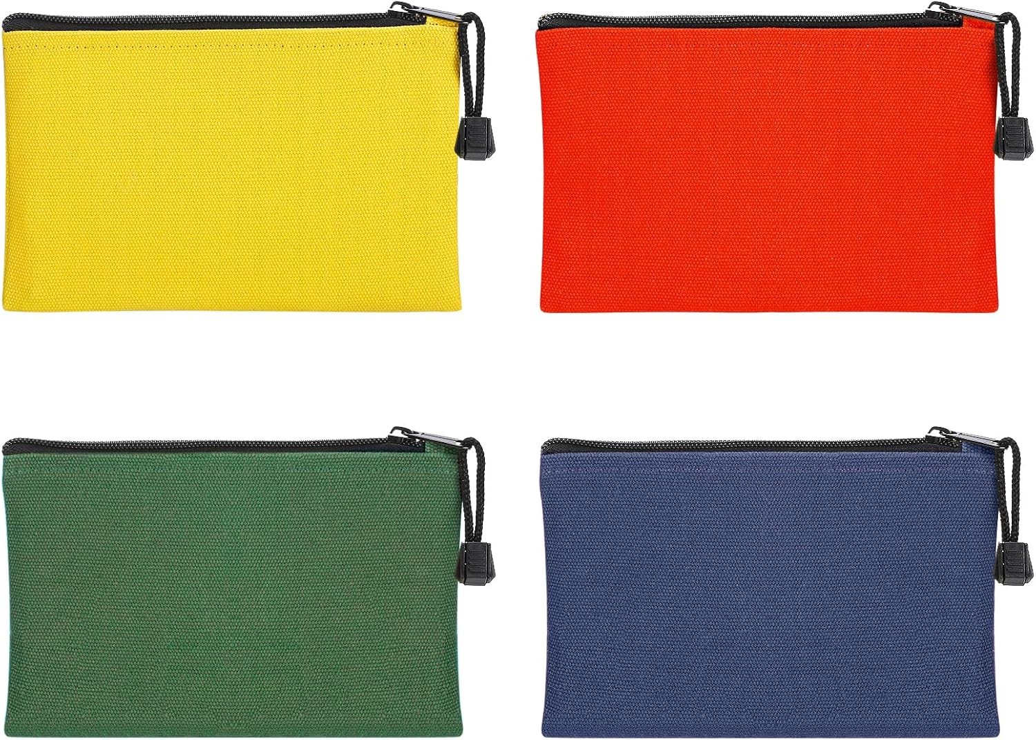 7''X4.7'' Canvas Tool Bags Pouches - 4 Pack Heavy Duty Zipper Pouch Set, Multipu