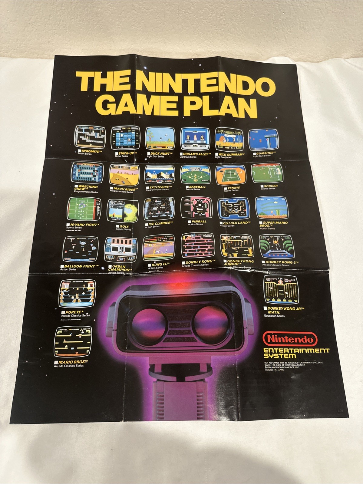 NO GAME-1986 NES ROB Poster The  Nintendo Game Plan
