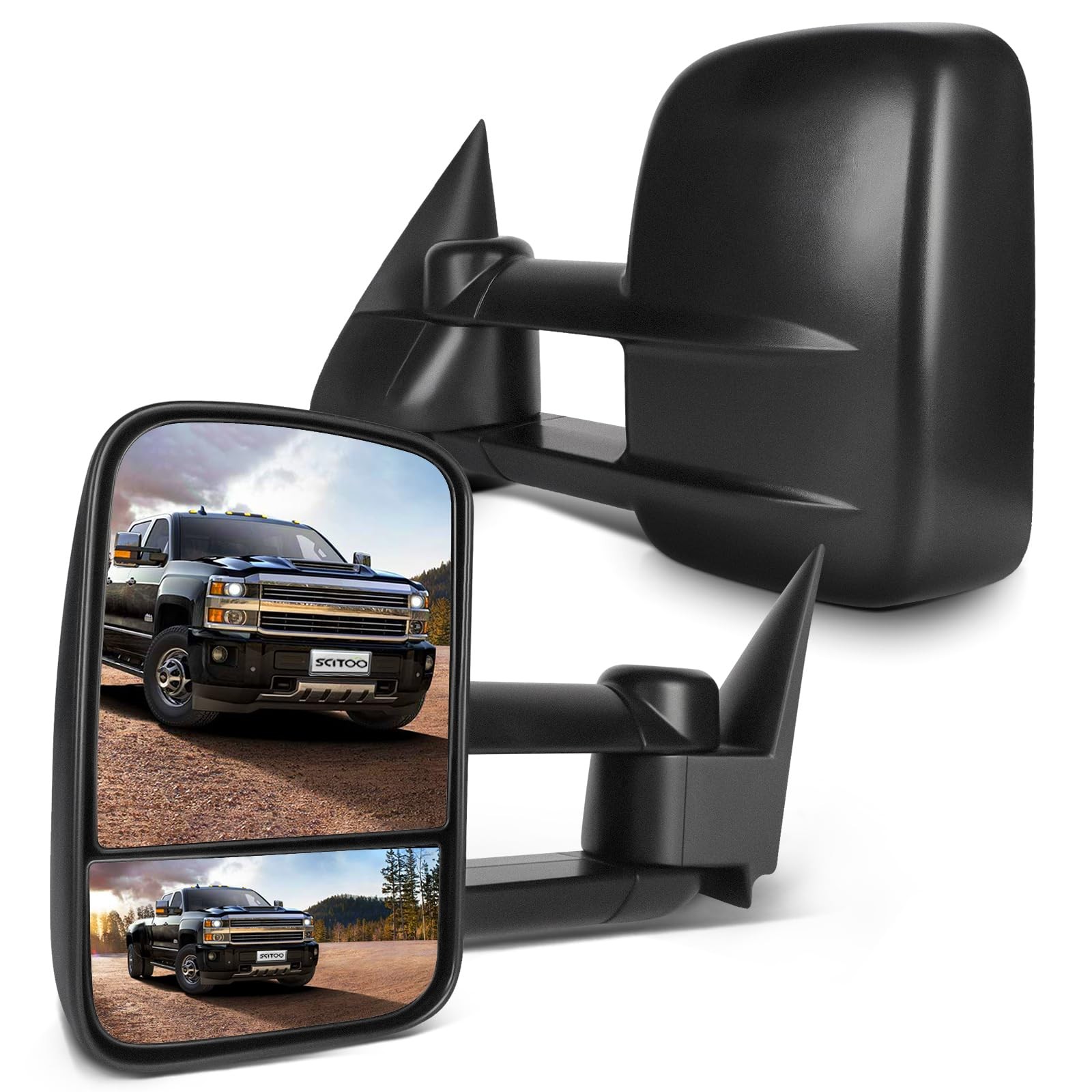 Towing Mirrors Pair for Chevy Silverado GMC Sierra 99-07 Manual Telescoping