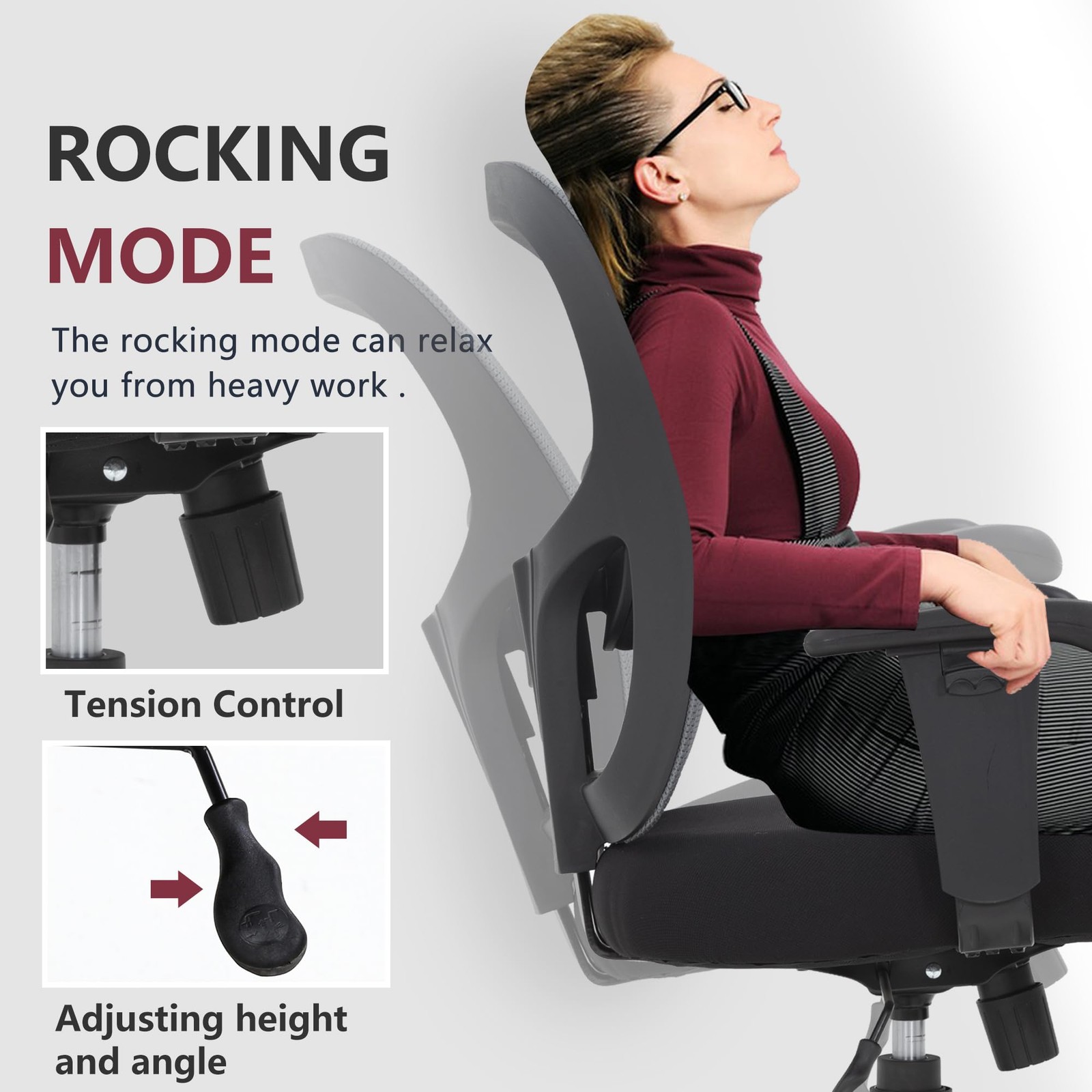 Big and Tall Office Chair 400lbs Desk Chair Mesh Computer Chair with Lumbar S...