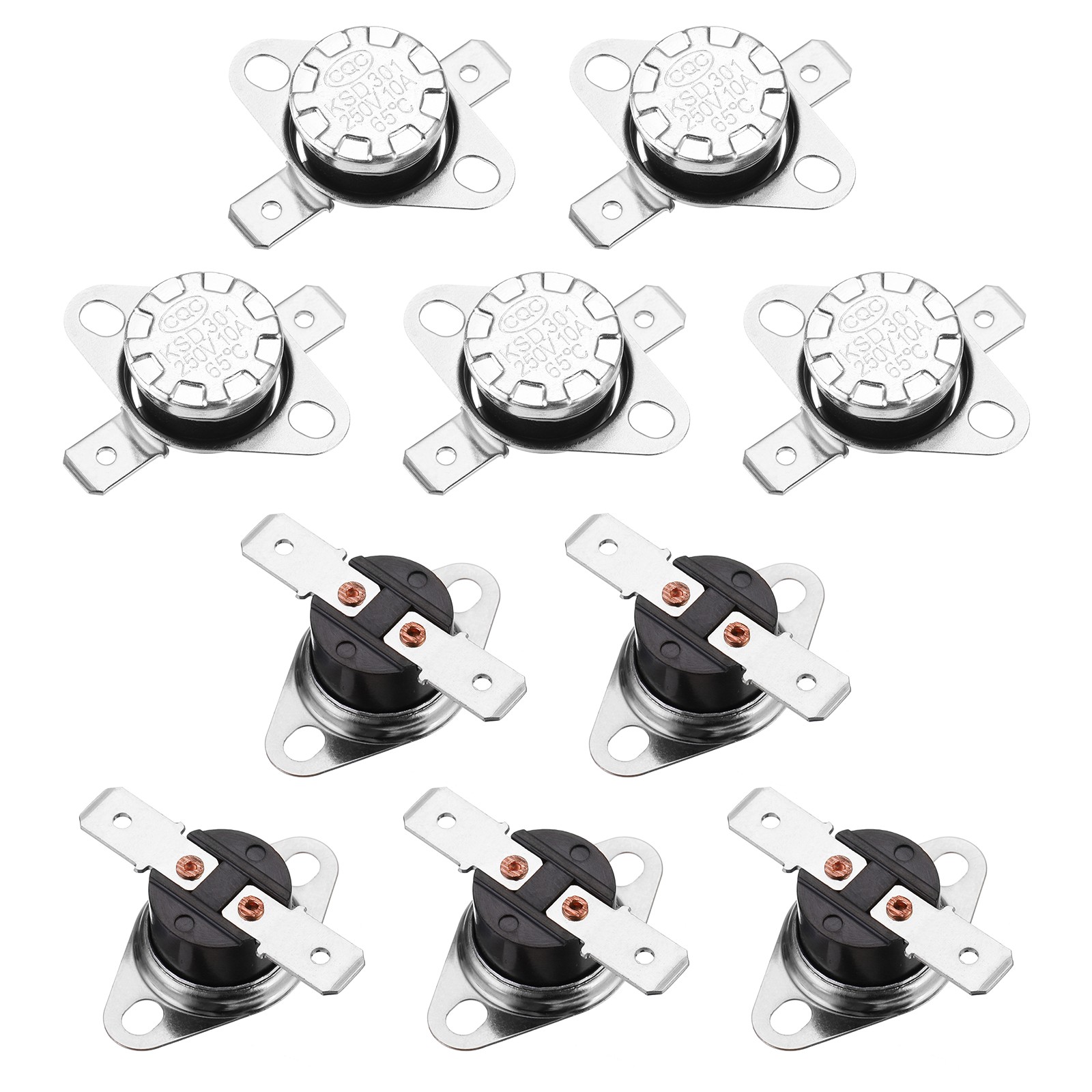 Temperature Control Switch , Thermostat , KSD301 65°C , 10A , N.O 10pcs