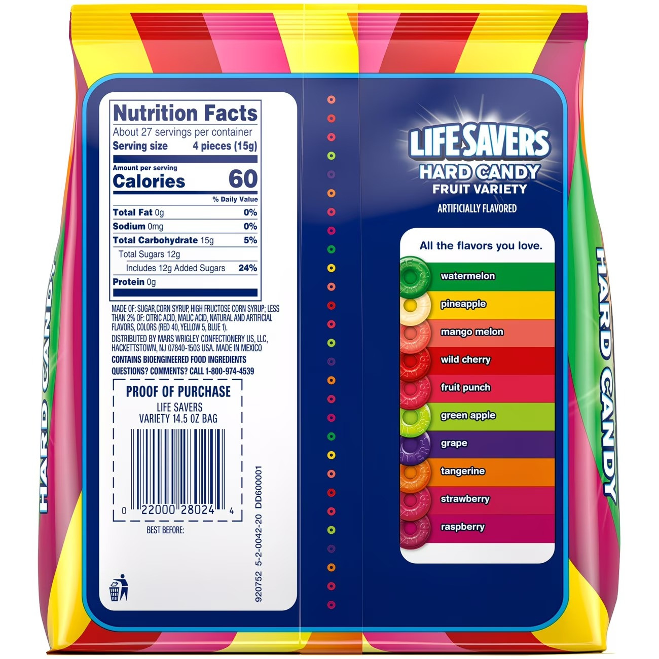 Life Savers Fruit Variety Hard Candy 14.5 oz, Individually Wrapped, Sharing Size